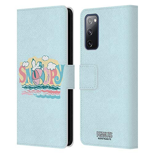 Head Case Designs Officially Licensed Peanuts Ball Beach Bum Snoopy Leather Book Wallet Case Cover Compatible with Samsung Galaxy S20 FE / 5G