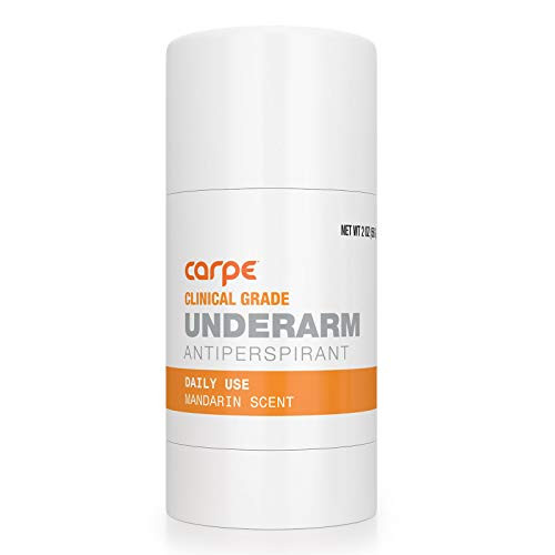 Carpe Clinical Strength Deodorant  plus Extra Effective Antiperspirant - Clinical Grade Solid Stick - Mandarin Scent - Combat Excessive Underarm Sweating  plus Hyperhidrosis