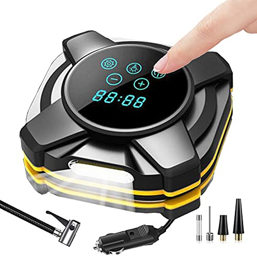 Luckybay Air Compressor Tire Inflator Portable Air Pump, 12V DC Auto Tire Pump with Digital Pressure Gauge, 150PSI with Emergency LED Light for Car Tire, Bicycle, Balloons, Other Inflatables Luckybay Air Compressor Tire Inflator Portable Air Pump, 12V DC Auto Tire Pump with Digital Pressure Gauge, 150PSI with Emergency LED Light for Car Tire, Bicycle, Balloons, Other Inflatables