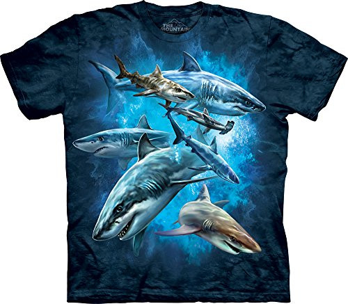 The Mountain Shark Collage T-Shirt, 3X-Large, Blue The Mountain Shark Collage T-Shirt, 3X-Large, Blue