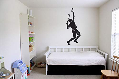 Vinyl Sticker Tennis Player Silhouette Logo Sign Ball Racket Stars Sport Game Poster Mural Decal Wall Art Decor SA2457 Vinyl Sticker Tennis Player Silhouette Logo Sign Ball Racket Stars Sport Game Poster Mural Decal Wall Art Decor SA2457