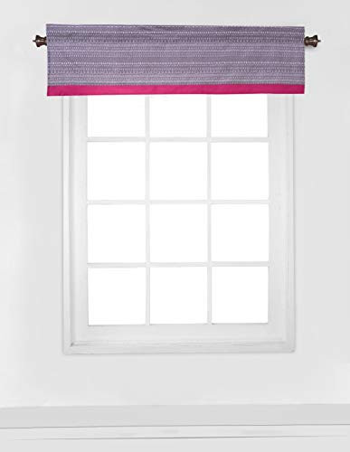 Bacati Owls Girls Cotton Window Valance, Pink/Grey -OWPGVL-