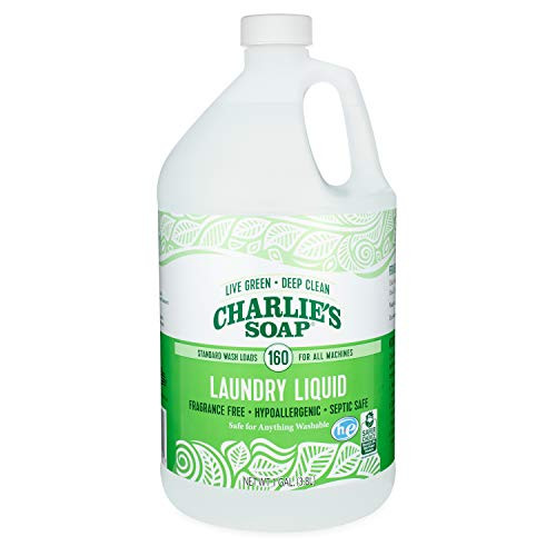 Charlies Soap Laundry Liquid -160 Loads, 1 Pack- Natural Deep Cleaning Hypoallergenic Laundry Detergent  Safe, Effective and Non-Toxic