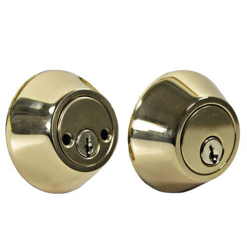 Ultra Security Rittenhouse Keyed Entry with Deadbolt Tulip Door Knob - Security Keyed Entry with Deadbolt Lockset, KW1 Keyed Entry, Fits 1-3/8" To 1-3/4" Thick Door -Polished Brass Finish, 1 Pack-