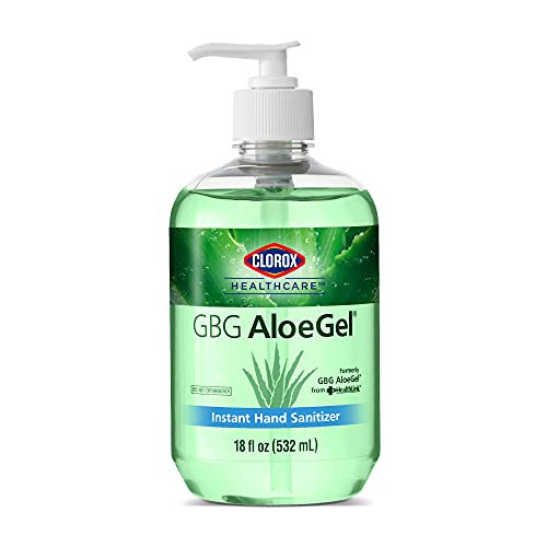 Clorox Healthcare GBG AloeGel Hand Sanitizer Gel 18oz -532ml- - Clorox Hand Sanitizer Gel - Bleach Free Instant Hand Sanitizer Gel with Pump Sanitizer Dispenser