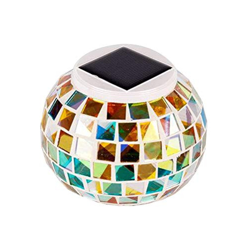 Mobestech Solar Mosaic Glass Ball Waterproof Color Changing Mosaic Night Lights Solar Garden Lawn Lights for Outdoor Yard Patio Decoration