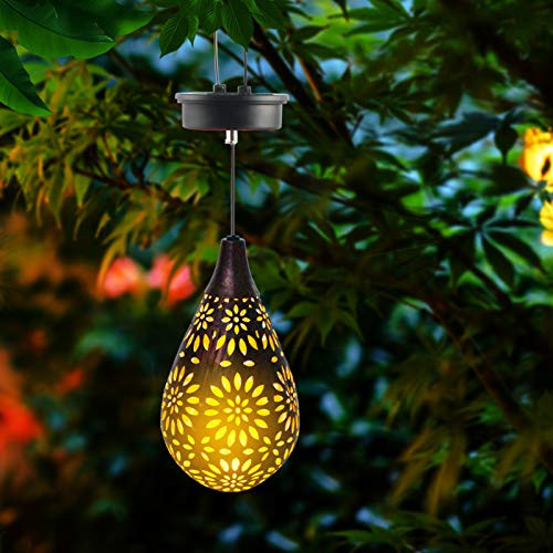 Hanging Solar Lights Outdoor Solar Lantern Retro Garden Lights Waterproof Decorative Metal Lamp for Porch Patio Yard Pathway Walkway Hanging Solar Lights Outdoor Solar Lantern Retro Garden Lights Waterproof Decorative Metal Lamp for Porch Patio Yard Pathway Walkway