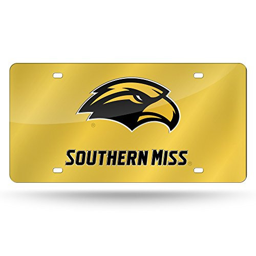 NCAA Southern Mississippi Golden Eagles Laser Inlaid Metal License Plate Tag NCAA Southern Mississippi Golden Eagles Laser Inlaid Metal License Plate Tag