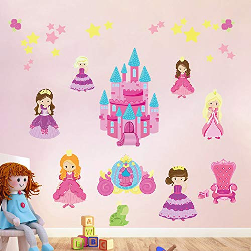 decalmile Princess Wall Stickers Castle Carriage Fairies Wall Decals Baby Girls Room Wall Decor decalmile Princess Wall Stickers Castle Carriage Fairies Wall Decals Baby Girls Room Wall Decor