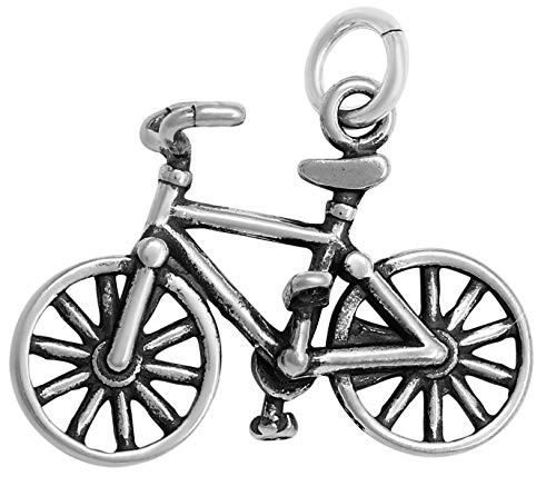 Raposa Elegance Sterling Silver 3D Bicycle Charm -approximately 14.5 mm x 21 mm-