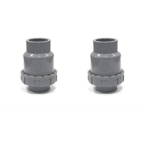 SHMONO 1 PVC Check Valve, Ball-Type Control Devices, Single Union Ball Check Valve, Socket - 2 Pack -Available 3/4'',1.25'',1.5'',2''-