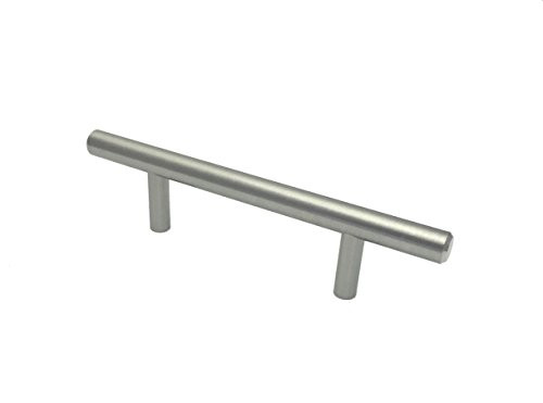 Colester Direct Solid Kitchen Cabinet Hardware Drawer Pull Handle T-Bar, Hole Spacing 3", Overall Length 5-1/4" -25, Satin Nickel-