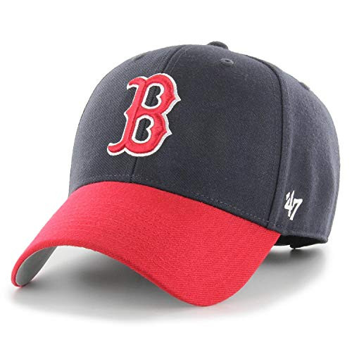 '47 Brand Boston Red Sox MVP Adjustable Hat - Navy/Red, Structured, Unisex, Adult - MLB Baseball Cap '47 Brand Boston Red Sox MVP Adjustable Hat - Navy/Red, Structured, Unisex, Adult - MLB Baseball Cap