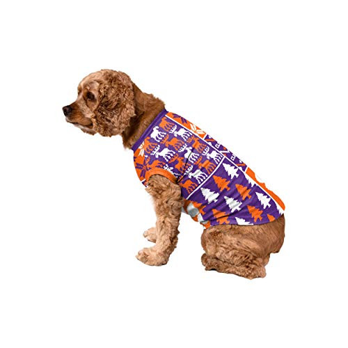 FOCO Clemson Tigers NCAA Busy Block Dog Sweater - M FOCO Clemson Tigers NCAA Busy Block Dog Sweater - M