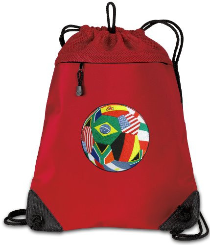 Soccer Drawstring Backpack Bag World Cup Fan Cinch Pack - UNIQUE MESH  and  MICROFIB