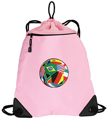 Cute World Cup Fan Drawstring Backpack Ladies Soccer Cinch Bag - UNIQUE MESH  and  M