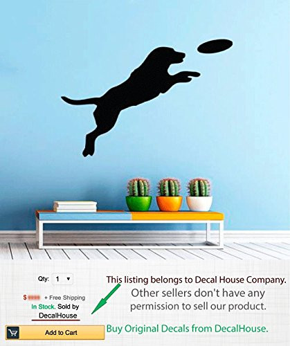 Wall Decal Dog Vinyl Decal Animals Sticker Cute Dog Playing with a Ball Puppy Pets Decals Interior Design Home Art Decor Kids Nursery Art Mural Pet Shop Decor m257