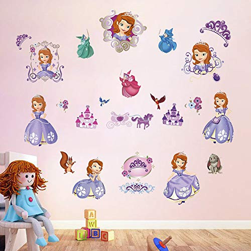 decalmile Princess Sofia The First Wall Decals Girls Wall Stickers Baby Nursery Kids Bedroom Wall Decor