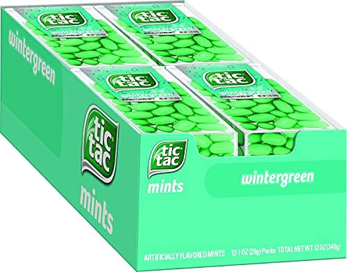 Tic Tac Fresh Breath Mints, Wintergreen, Bulk Hard Candy Mints, 1 oz Singles, 12 Count, 1 Pack of 12