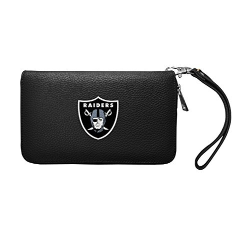 Littlearth NFL Oakland Raiders Zip Organizer Pebble Wallet, 4 H x 7.5" W x 1 D