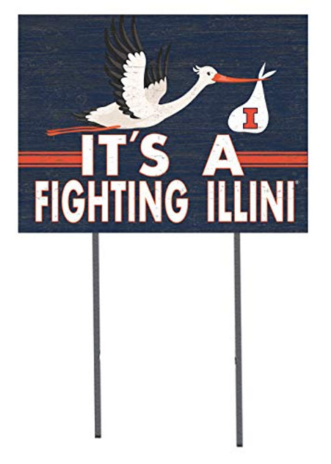 KH Sports Fan 18x24 Lawn Sign Stork Yard Sign It's A Illinois Fighting Illini KH Sports Fan 18x24 Lawn Sign Stork Yard Sign It's A Illinois Fighting Illini
