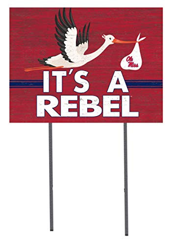 KH Sports Fan 18x24 Lawn Sign Stork Yard Sign It's A Mississippi Rebels