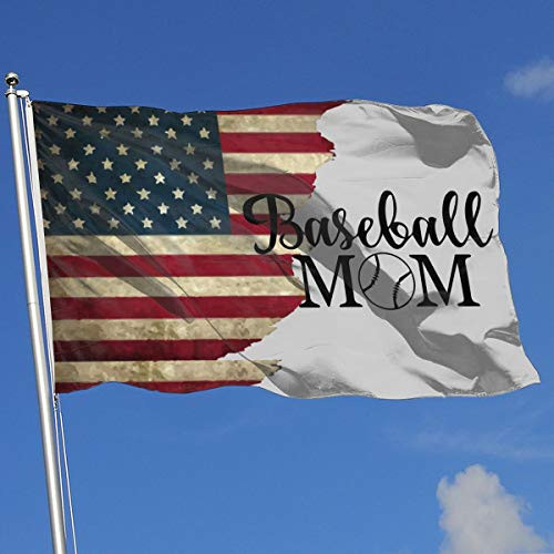 A13UDQ Outdoor Flags USA Flag Baseball Mom 3X5 Ft Flag for Outdoor Indoor Home Decor Sports Fan Football Basketball Baseball Hockey