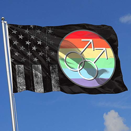 A13UDQ Outdoor Flags USA Flag Gay Pride Rainbow Symbols 3X5 Ft Flag for Outdoor Indoor Home Decor Sports Fan Football Basketball Baseball Hockey