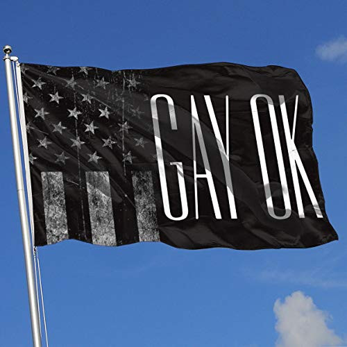 A13UDQ Outdoor Flags USA Flag Gay is Ok 3X5 Ft Flag for Outdoor Indoor Home Decor Sports Fan Football Basketball Baseball Hockey