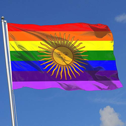 A13UDQ Outdoor Flags LGBT Argentina Map 3X5 Ft Flag for Outdoor Indoor Home Decor Sports Fan Football Basketball Baseball Hockey