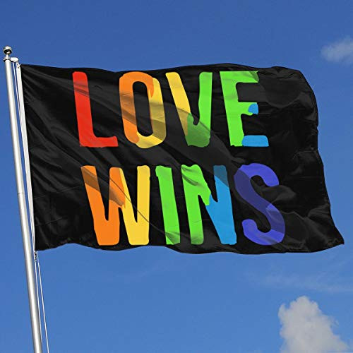 A13UDQ Outdoor Flags Love Wins 3X5 Ft Flag for Outdoor Indoor Home Decor Sports Fan Football Basketball Baseball Hockey