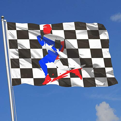 A13UDQ Outdoor Flags Chequered Flag Puerto Rico Runner Flag 3X5 Ft Flag for Outdoor Indoor Home Decor Sports Fan Football Basketball Baseball Hockey