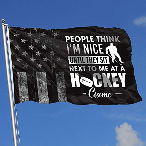 A13UDQ Outdoor Flags Worn-Out USA Flag Hockey Game 3X5 Ft Flag for Outdoor Indoor Home Decor Sports Fan Football Basketball Baseball Hockey