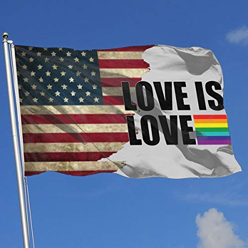 A13UDQ Outdoor Flags USA Flag Love is Love 3X5 Ft Flag for Outdoor Indoor Home Decor Sports Fan Football Basketball Baseball Hockey