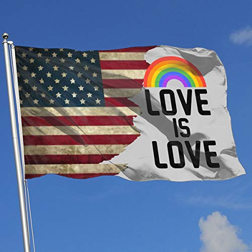 A13UDQ Outdoor Flags USA Flag Love is Love Rainbow 3X5 Ft Flag for Outdoor Indoor Home Decor Sports Fan Football Basketball Baseball Hockey