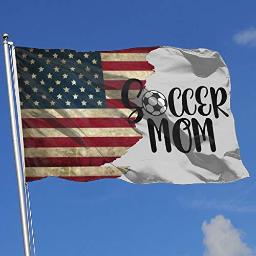 A13UDQ Outdoor Flags USA Flag Soccer Mom 3X5 Ft Flag for Outdoor Indoor Home Decor Sports Fan Football Basketball Baseball Hockey