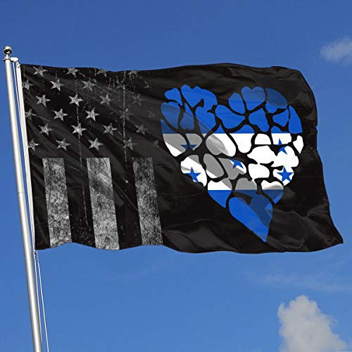 A13UDQ Outdoor Flags Worn-Out USA Flag Heart Honduras Flag 3X5 Ft Flag for Outdoor Indoor Home Decor Sports Fan Football Basketball Baseball Hockey