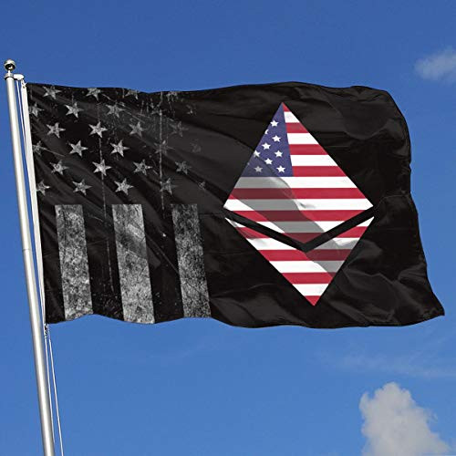 A13UDQ Outdoor Flags Worn-Out USA Flag Ethereum USA 3X5 Ft Flag for Outdoor Indoor Home Decor Sports Fan Football Basketball Baseball Hockey