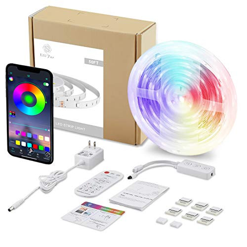 S USIFAR LED Strip Lights 50ft Color Changing Lights, 5050 RGB LED Strip Music Sync App Control, Cuttable Led Lights for Bedroom Kitchen Room Ceiling Home Decoration S USIFAR LED Strip Lights 50ft Color Changing Lights, 5050 RGB LED Strip Music Sync App Control, Cuttable Led Lights for Bedroom Kitchen Room Ceiling Home Decoration