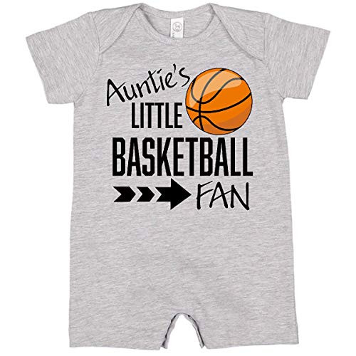 inktastic Auntie's Little Basketball Fan Infant Romper 12 Months Heather 31b0a