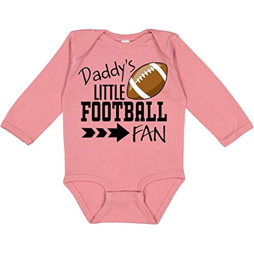 inktastic Daddy's Little Football Fan Long Sleeve Creeper 6 Months Mauve 31b1e
