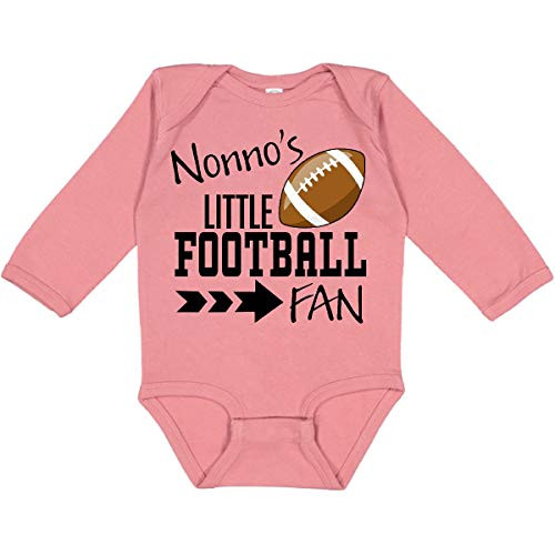 inktastic Nonno's Little Football Fan Long Sleeve Creeper 18 Months Mauve 31b2e