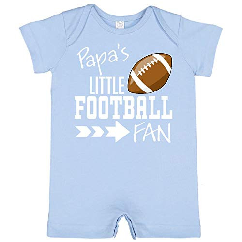 inktastic Papa's Little Football Fan Infant Romper 6 Months Light Blue 31b31