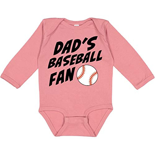 inktastic Dad's Baseball Fan Long Sleeve Creeper 6 Months Mauve 351db