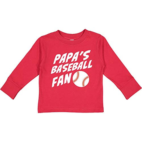 inktastic Papa's Baseball Fan Toddler Long Sleeve T-Shirt 4T Red 351e6