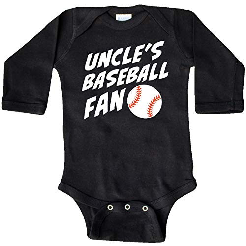 inktastic Uncles Baseball Fan Long Sleeve Creeper Newborn Black