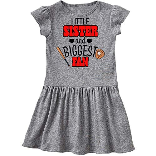 inktastic Little Sister and Biggest Fan Infant Dress 18 Months Heather 3b1c2