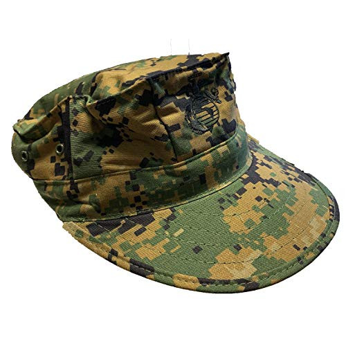 USMC Woodland Digital 8-Point Utility Garrison Cover with Emblem -MD-