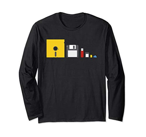Storage Technology Evolution Funny IT Admin Computer Geek Long Sleeve T-Shirt