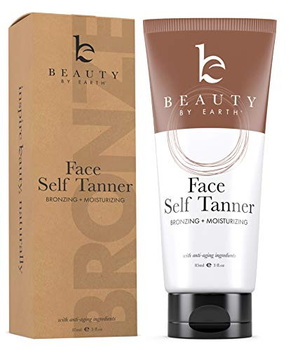 Self Tanner for Face  Face Tanner With Organic Aloe Vera  and  Shea Butter, Sunless Tanning Lotion and Bronzer Buildable Light, Medium or Dark Tan, Natural Looking Fake Tan Self Tanners Best Sellers, 3oz